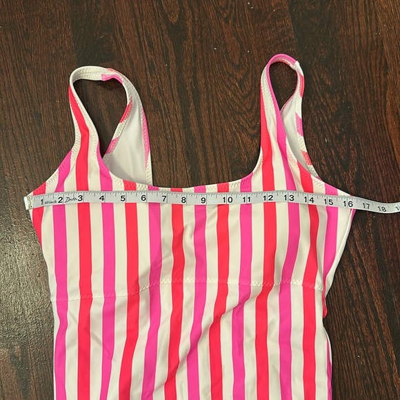 Sunset Scoop One-Piece Swimsuit Neon Candy Stripe Size Large NWT! - Picture 8 of 10